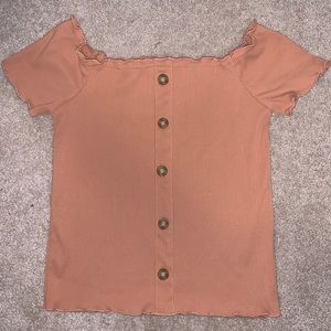 *NWT* Vestique off the shoulder button front top